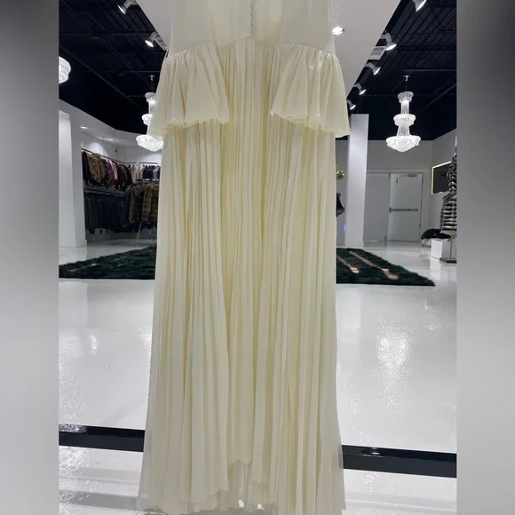 KHAITE Maryam Open-back Ruffled Pleated Silk Crepe de Chine Maxi Dress - Picture 5 of 12